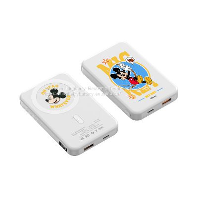 Magnetic wireless charging power bank fast charge portable cartoon 10000 mah mobile power supply