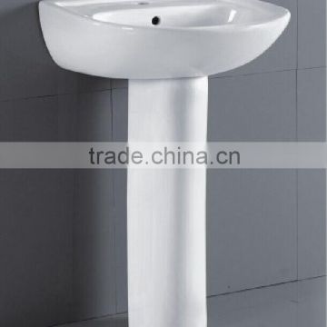 White color pedestal basin bathroom hand wash ceramic basin