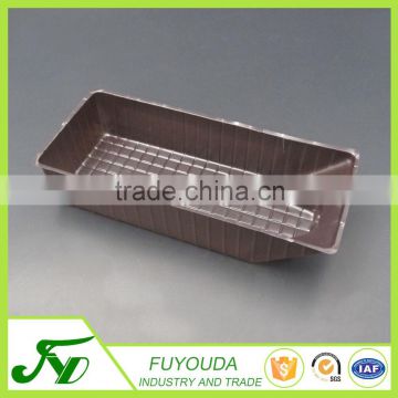 PET disposable customized brown rectangle plastic biscuits box