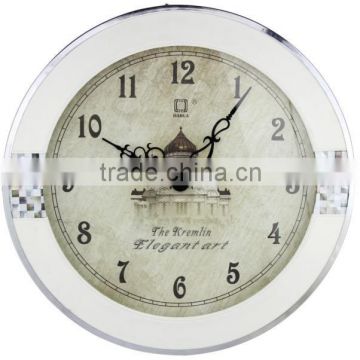 Continental Square glass mute retro personalized pendulum wall clock with factory price