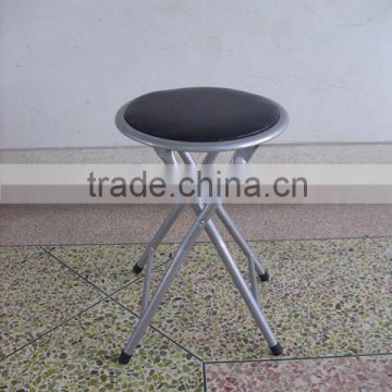 Living room furniture iron folding stool with PVC cushioned seat