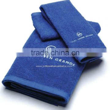 high quality cotton terry blue bath towel