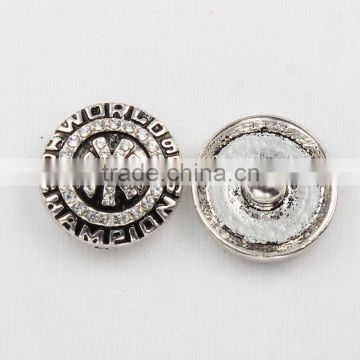 Baseball Fans Snaps Rhinestone NY Yankee Snap Button For Interchangeable Jewelry