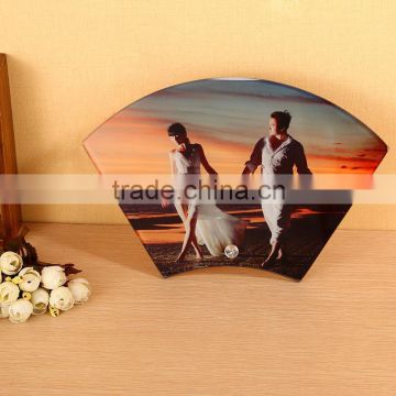 Fan-shape glass photo frame at low price made in China
