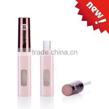 New promotiom empty plastic pink lip gloss tube with window