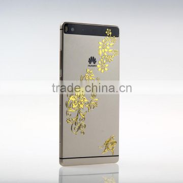 Gold imitation planting metallic mobile phone sticker for all model phone