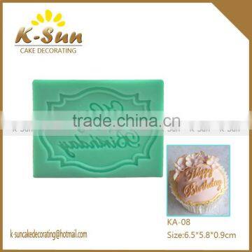 K-sun cake decorating tools happy birthday photo frame fondant Silicone mold reposteria