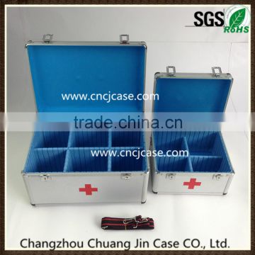 Blue clapboard aluminum medical case