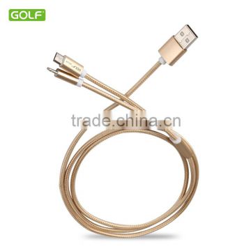 key chain metal braided 2-in-1 data cable