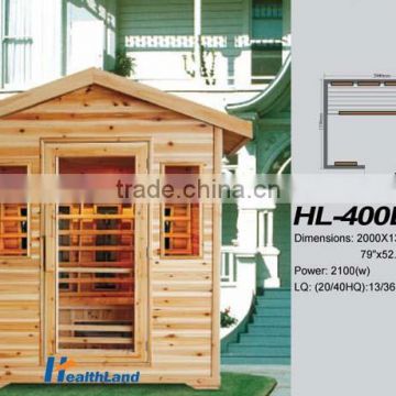 healthland far infrared sauna room, wood sauna cabin, ourdoor sauna