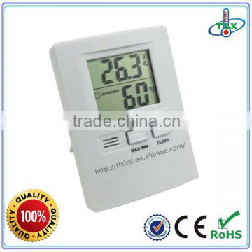 LCD Digital Aquarium & Ambient Fish Bowl Thermometer Hygrometer (White)