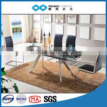 TB heavy-duty glass extendable dining table 8 seater