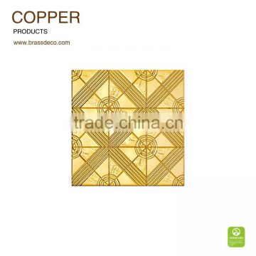 100*100mm solid brass material BT1010-31 decorative brass floor tile