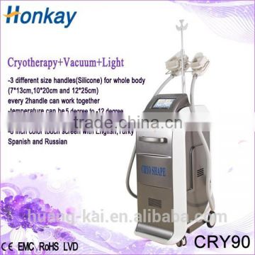 2016 new best and hot sale 3 handles 3 different handles cryotherapy vacuum cryo device with Effective and painless