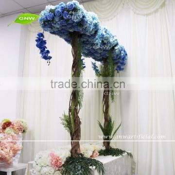 GNW FLW161018 A New design New arrival fabric royal blue flower arch for wedding decorations