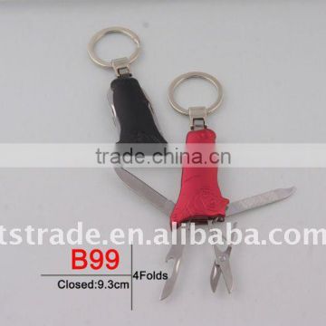 2014 new mini Gifts promotion kinfe popular keychain tool oxide keychain knife mini aluminium oxide B99