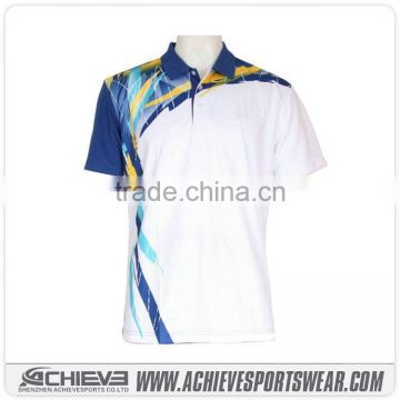 Sublimation two color youth polo shirt for blue and white color