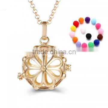 gold color brass Pregnant Ball Locket Sweater Necklace with cheapest price