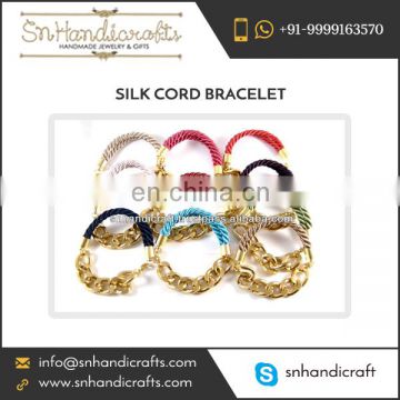 Silk and Cotton Cord Bracelet Available at Low Market Price