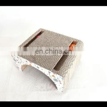 Detachable corrugated paper scratching board/jumping platform toy for pet cat