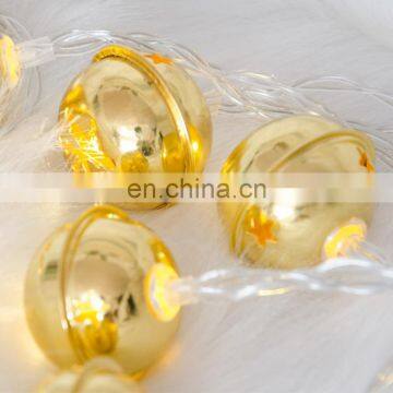 Factory Hot Sale Battery Operated Warm Led Christmas bell String Light