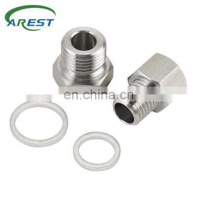 Carest M12X1.5+M16X1.5 Male Threads Stainless Steel for LS Engine Oil Pressure / Coolant Temp Gauge Fitting Adapters Swap Kit