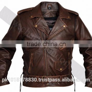 motor style men leather jacket