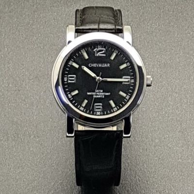 Stainless Steel Gents Watches Man Genuine Leather Fashion Quartz Watch