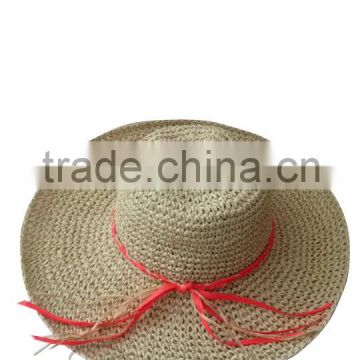 2014 fashional crochet sun hat with braid decoration