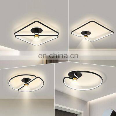 New Technology Indoor Decoration Living Room Black Aluminum Modern LED Bedroom Ceiling Lamp