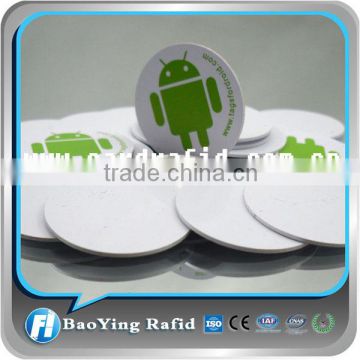 Professional offer 13.56mhz iso14443 epoxy pvc nfc coin tag