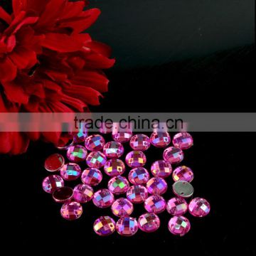 Good quality Colored Round faceted Acrylic beads, Flat Back sew-on rhinestones for garment
