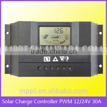 Solar Charge Controller PWM 12V/24V 30A with LCD