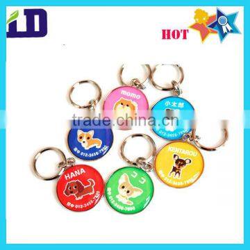 color printed epoxy zinc alloy pet tag