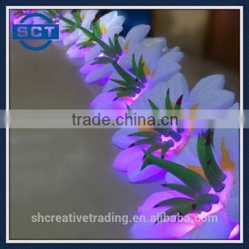 LED Gaint Inflatable Lighting Flower Chain for Wedding Party Stage Decoration 10m Long