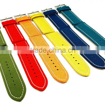Promotion Genuine Leather Lining Canvas Watch Straps