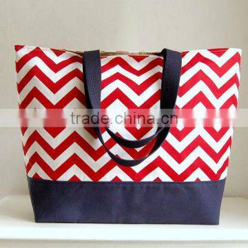 Red Chevron XL Extra Large BIG Tote Bag / Chevron Beach Bag