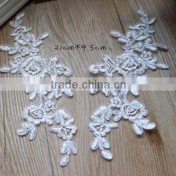 21cm*9.5cm Wholesale Fashion Embroidery Mesh Lace Applique Bride Applique For Wedding