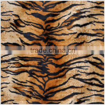 100% Polyester gold tiger velboa faux fur fabric