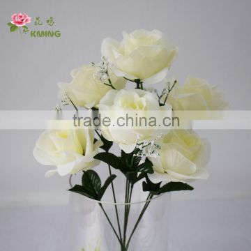 Wedding Flowers Ivory Rose Crystal Bouquet, Bride, Bridesmaid, Flower-Girl Wand
