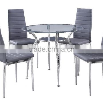 glass round dining table set with 4 chairs