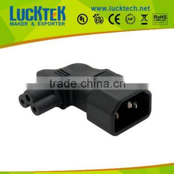 IEC 320 C14 male to C5 micky vertical left angle power inverter