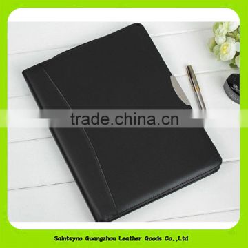 16065 Black leather a4 leather portfolio folders with calculator