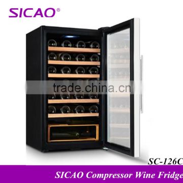 Stylish glass door 80% humitity control compressor wine fridges