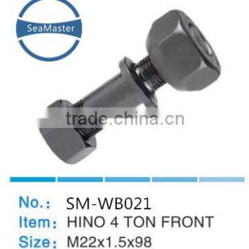 High strenth alloy wheel bolt with nut M20*1.5*98mm for trucks and autos