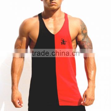 Custom Logo Men Cotton Gym Tank Top red& black