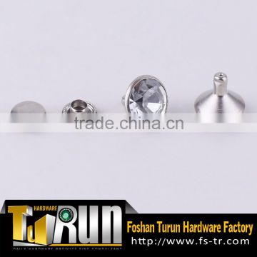 Latest style metal brass clear stone rivet crystal rivets for leather
