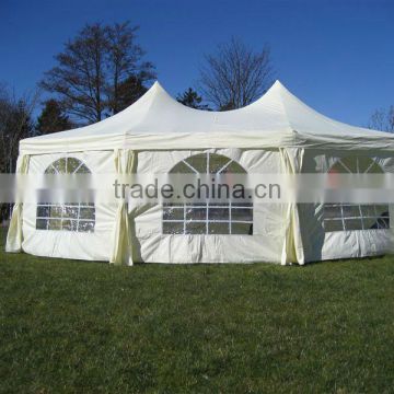 Outdoor Heavy Duty Large White Polyester Gazebo Canopy Tent with Double Peak