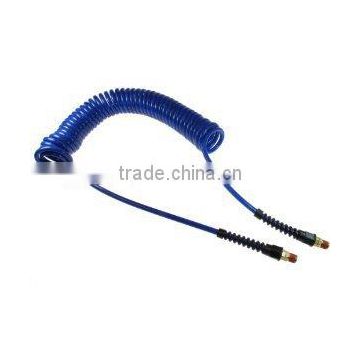 10 years experience low price 3/8"(9.6mm*6.3mm) bule PU sprial flexible water pipe for various industry with quick coupler