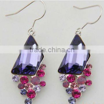 high end crystal earrings, new design gemstone earring jewelry, semi-precious stone jewelry